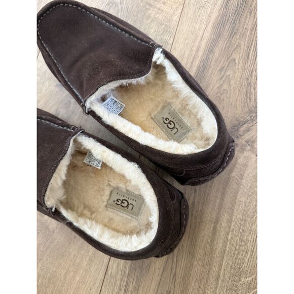 UGG australia 10 mens Ascot Brown slipper moccasin Wool shoe leather suede main image 7